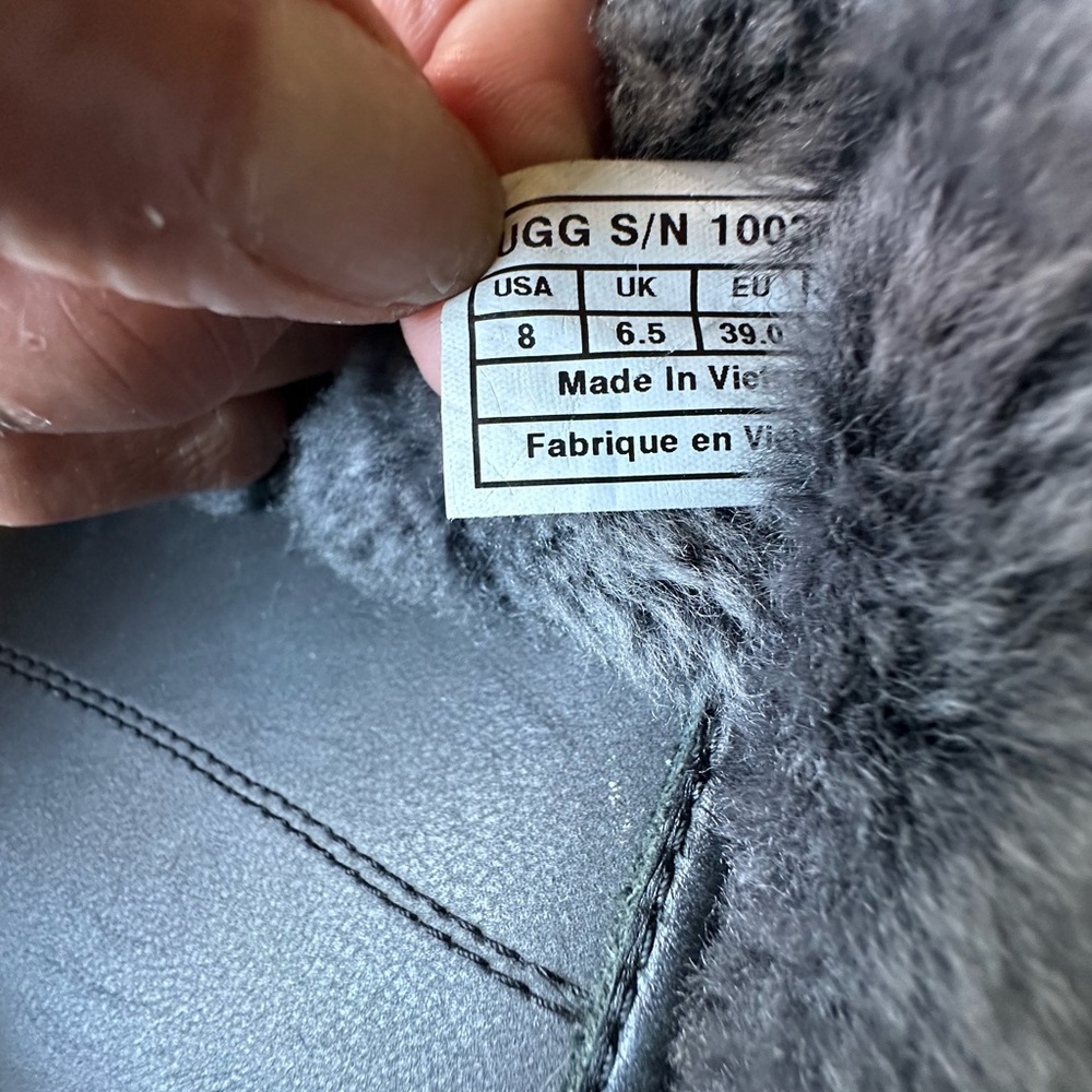 UGG Charcoal Fur-Lined Boots - Picture 3 of 5